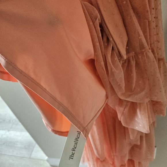 Spell x Coachella Peach High Low Grace Cutout Tulle Midi Dress - Picture 10 of 15